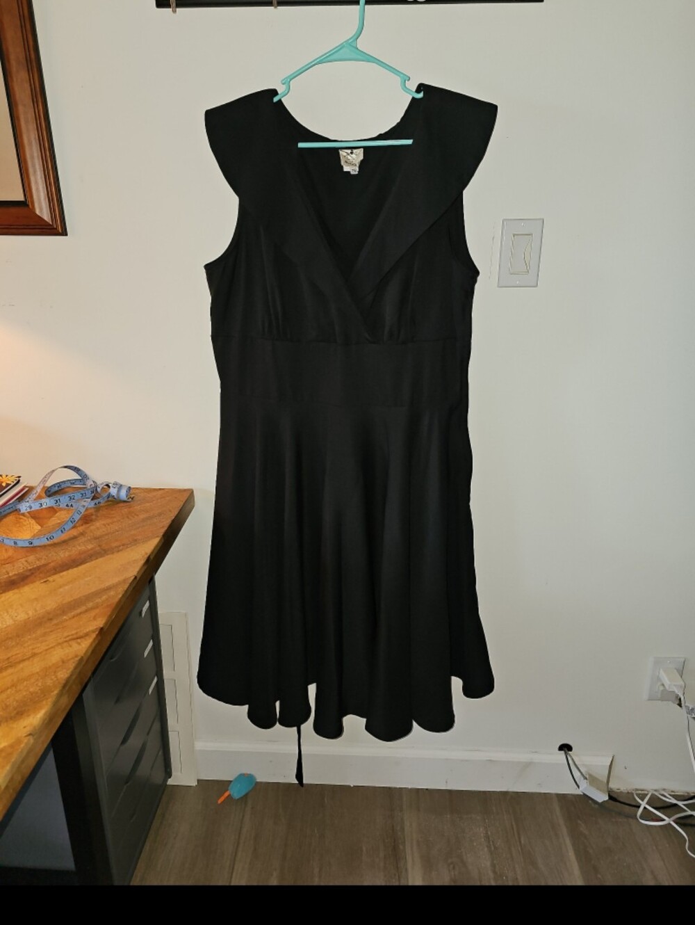 Heart of Haute black Peter pan collar retro dress 2x